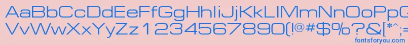 Fonte EuropeextNormal – fontes azuis em um fundo rosa