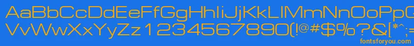 EuropeextNormal-Schriftart – Orangefarbene Schriften auf blauem Hintergrund