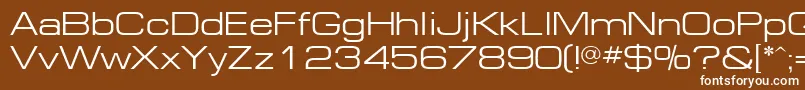 EuropeextNormal-Schriftart – Weiße Schriften auf braunem Hintergrund