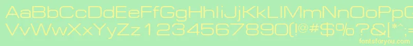 フォントEuropeextNormal – 黄色の文字が緑の背景にあります