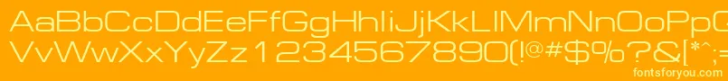 EuropeextNormal-Schriftart – Gelbe Schriften auf orangefarbenem Hintergrund