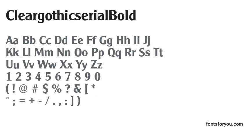 CleargothicserialBold-fontti – aakkoset, numerot, erikoismerkit