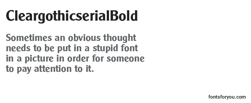 CleargothicserialBold Font
