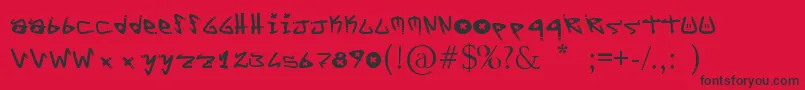 フォントYYoTags – 赤い背景に黒い文字