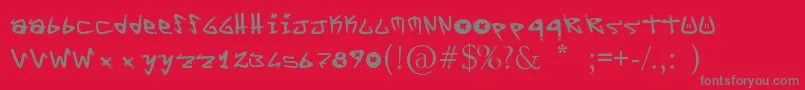 YYoTags Font – Gray Fonts on Red Background