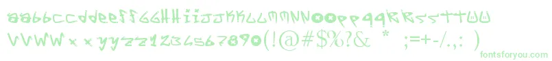 YYoTags Font – Green Fonts on White Background