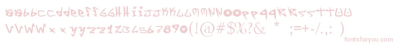 YYoTags-Schriftart – Rosa Schriften auf weißem Hintergrund
