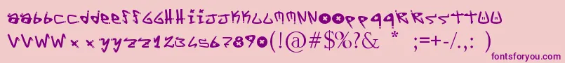 Шрифт YYoTags – фиолетовые шрифты на розовом фоне