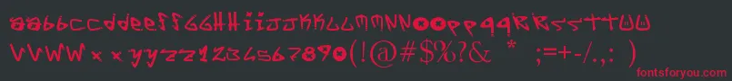 Czcionka YYoTags – czerwone czcionki na czarnym tle