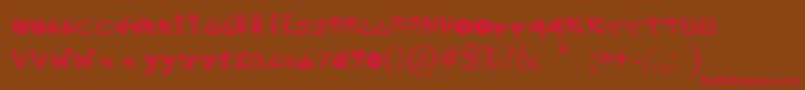 YYoTags Font – Red Fonts on Brown Background