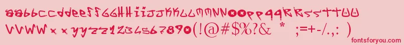 YYoTags Font – Red Fonts on Pink Background