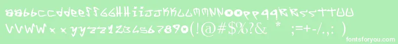 フォントYYoTags – 緑の背景に白い文字