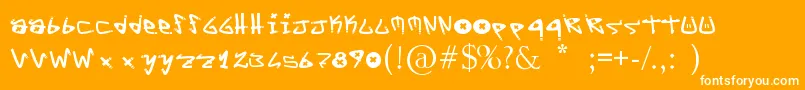 fuente YYoTags – Fuentes Blancas Sobre Fondo Naranja