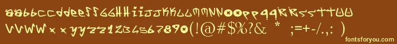 フォントYYoTags – 黄色のフォント、茶色の背景