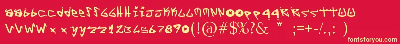 fuente YYoTags – Fuentes Amarillas Sobre Fondo Rojo