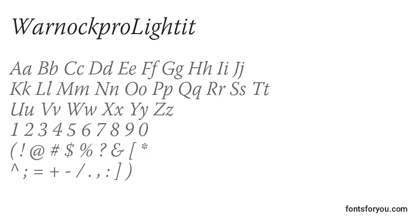 WarnockproLightit Font – alphabet, numbers, special characters
