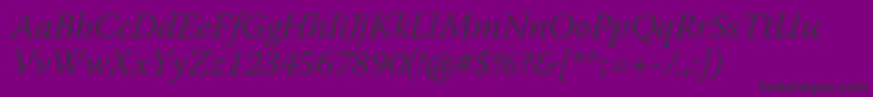 フォントWarnockproLightit – 紫の背景に黒い文字
