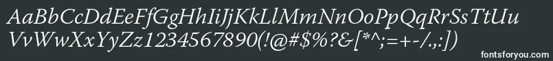 WarnockproLightit Font – White Fonts on Black Background