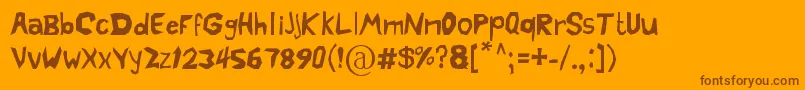 Czcionka CrazyCartoon – brązowe czcionki na pomarańczowym tle