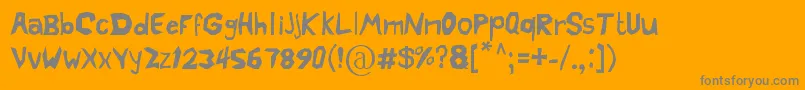 CrazyCartoon-Schriftart – Graue Schriften auf orangefarbenem Hintergrund