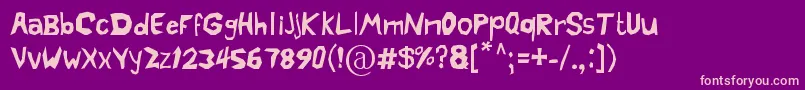 CrazyCartoon Font – Pink Fonts on Purple Background