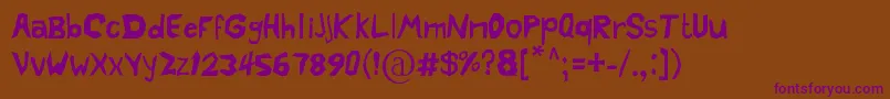 CrazyCartoon Font – Purple Fonts on Brown Background