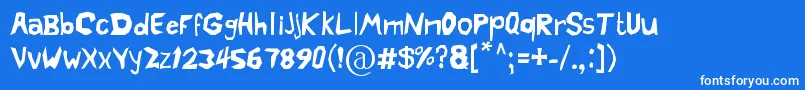 More about CrazyCartoon Font CrazyCartoon Font – White Fonts on Blue Background