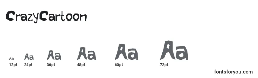 CrazyCartoon Font Sizes