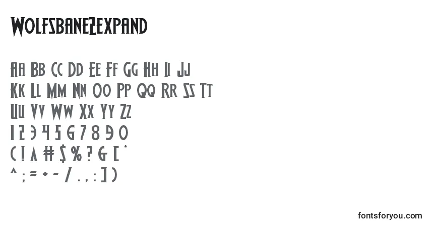Schriftart Wolfsbane2expand – Alphabet, Zahlen, spezielle Symbole