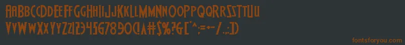 Wolfsbane2expand-fontti – ruskeat fontit mustalla taustalla