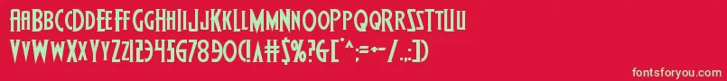 Wolfsbane2expand Font – Green Fonts on Red Background