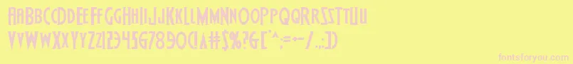 Wolfsbane2expand Font – Pink Fonts on Yellow Background