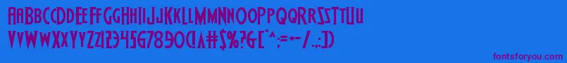 Wolfsbane2expand Font – Purple Fonts on Blue Background