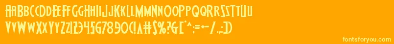 Wolfsbane2expand Font – Yellow Fonts on Orange Background