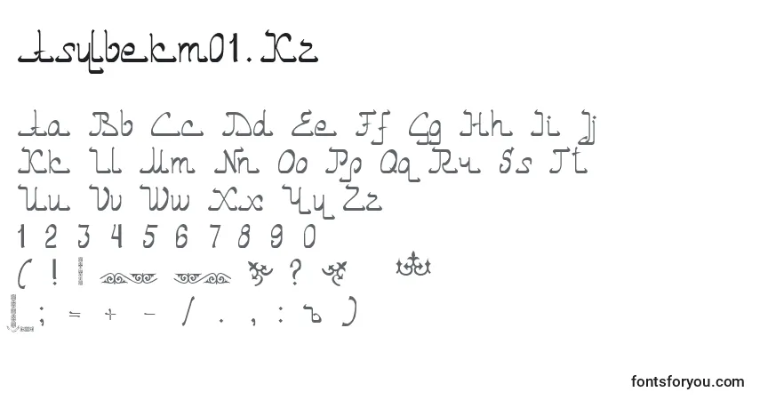 Schriftart Asylbekm01.Kz – Alphabet, Zahlen, spezielle Symbole