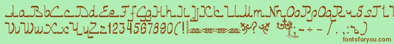 Asylbekm01.Kz Font – Brown Fonts on Green Background