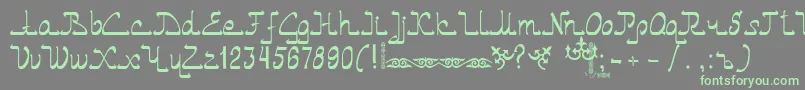 Asylbekm01.Kz Font – Green Fonts on Gray Background
