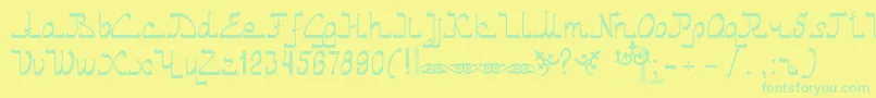 Asylbekm01.Kz Font – Green Fonts on Yellow Background