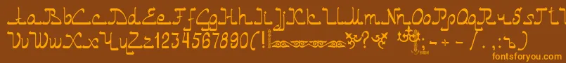 Asylbekm01.Kz Font – Orange Fonts on Brown Background