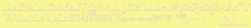 Asylbekm01.Kz Font – Pink Fonts on Yellow Background