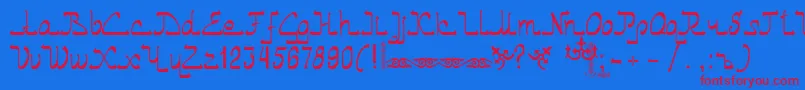 Asylbekm01.Kz Font – Red Fonts on Blue Background