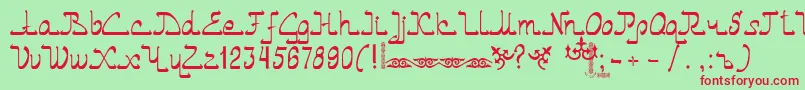 Asylbekm01.Kz Font – Red Fonts on Green Background