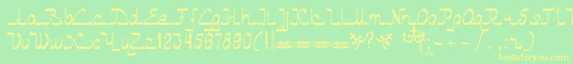 Asylbekm01.Kz Font – Yellow Fonts on Green Background