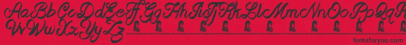 BeastOfAvalon Font – Black Fonts on Red Background