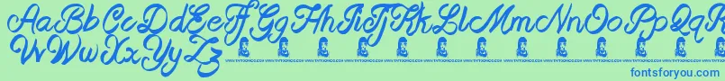 BeastOfAvalon Font – Blue Fonts on Green Background