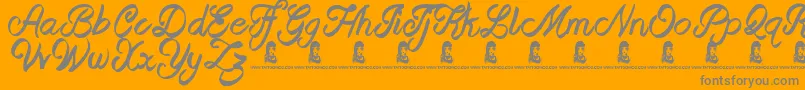 BeastOfAvalon-fontti – harmaat kirjasimet oranssilla taustalla