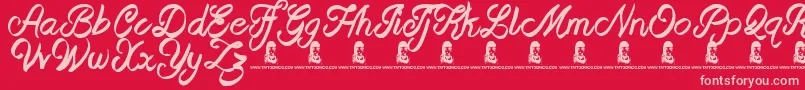 BeastOfAvalon Font – Pink Fonts on Red Background