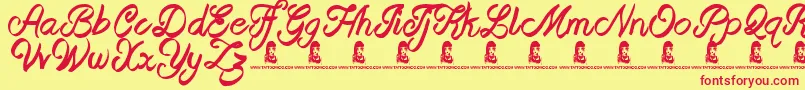 BeastOfAvalon Font – Red Fonts on Yellow Background