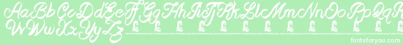 BeastOfAvalon-fontti – valkoiset fontit vihreällä taustalla