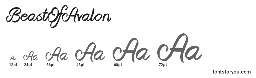 BeastOfAvalon Font Sizes